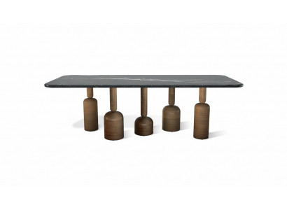 Table à manger design en marbre gris Pieds en métal Meubles de salle à manger de luxe neufs