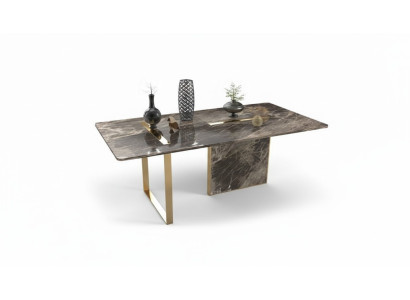 Table à manger de luxe design en acier inoxydable Table Salle à manger Mobilier en bois Tables nouvel