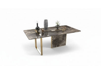 Table à manger de luxe design en acier inoxydable Table Salle à manger Mobilier en bois Tables nouvel