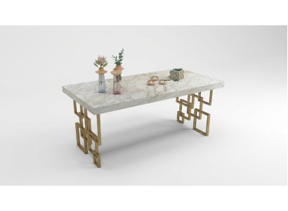 Table à manger blanche de designer Mobilier de salle à manger Table en marbre élégante Moderne