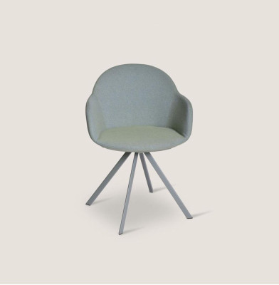 Chaise rembourrée grise, fauteuil en textile de luxe, mobilier de salle à manger style un siège