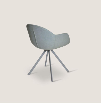 Chaise rembourrée grise, fauteuil en textile de luxe, mobilier de salle à manger style un siège