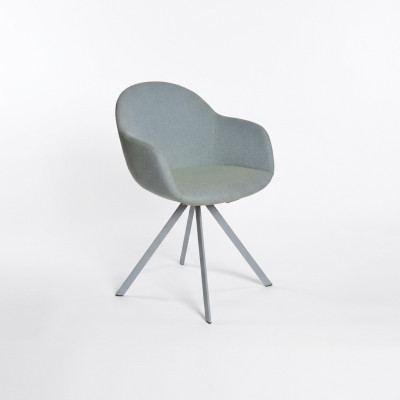 Chaise rembourrée grise, fauteuil en textile de luxe, mobilier de salle à manger style un siège