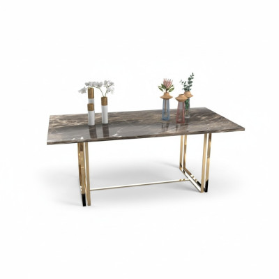 Table à manger de luxe moderne en acier inoxydable meubles de salle à manger table de cuisine
