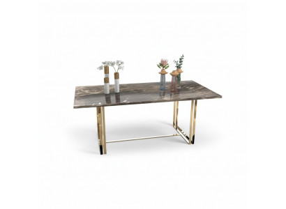 Table à manger de luxe moderne en acier inoxydable meubles de salle à manger table de cuisine