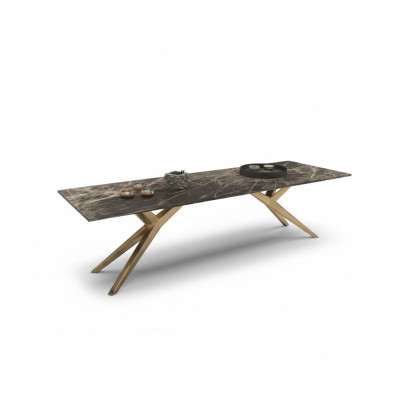 Luxe Table à manger en acier inoxydable de luxe Élégantes tables en marbre neuves