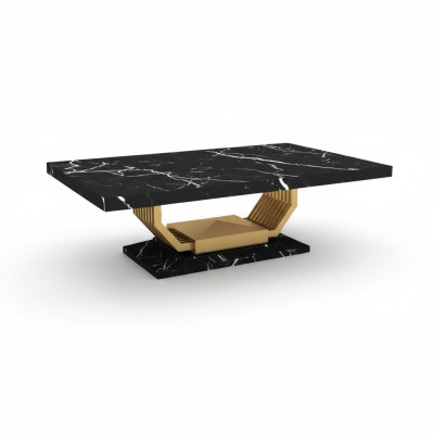 Table de salle à manger noire Mobilier de luxe Table à manger en marbre Tables design