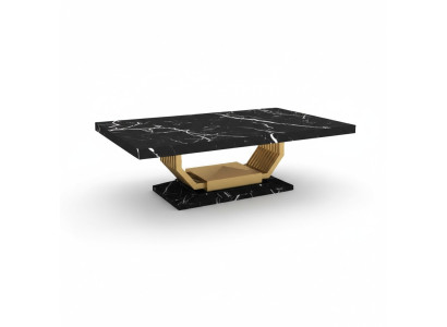 Table de salle à manger noire Mobilier de luxe Table à manger en marbre Tables design