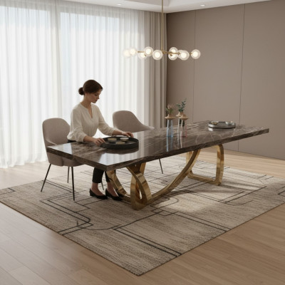 Grande table à manger élégante Mobilier de salle à manger Design moderne Nouveau élégant