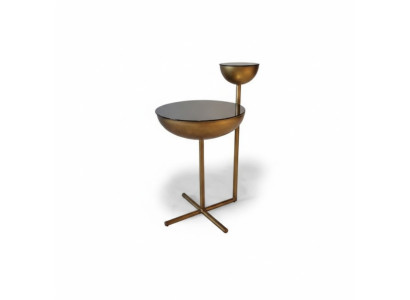 Table d'appoint moderne avec plateau en verre, style table basse ronde design