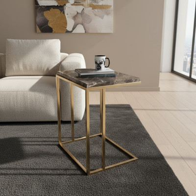 Table d'appoint moderne en acier inoxydable Salon Table basse Meuble design