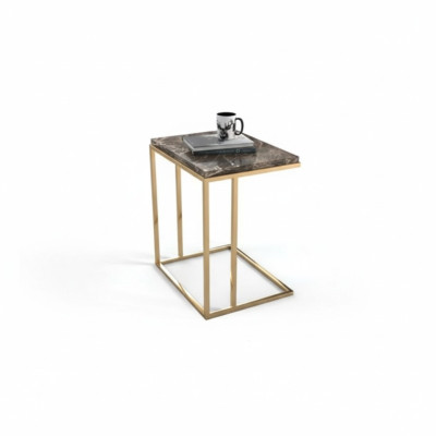 Table d'appoint moderne en acier inoxydable Salon Table basse Meuble design