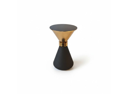 Table d'appoint ronde en acier inoxydable avec un plateau en verre de luxe moderne.