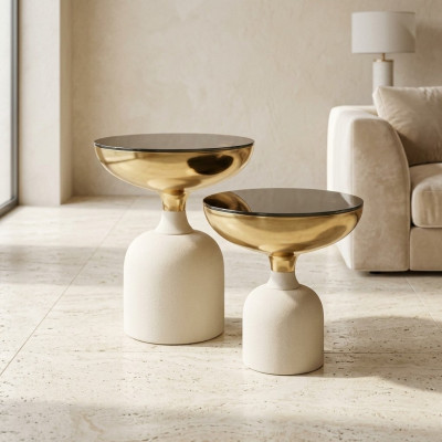 Table en acier inoxydable design Table d'appoint moderne Mobilier de luxe pour salon