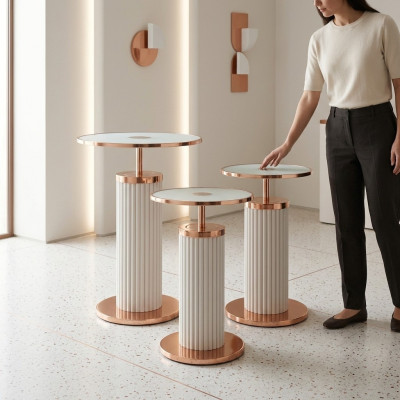 Table d'appoint de luxe 3x Ensemble de tables de salon de designer Tables basses Table de style