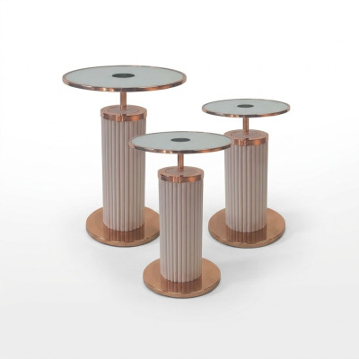 Table d'appoint de luxe 3x Ensemble de tables de salon de designer Tables basses Table de style