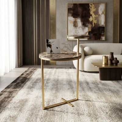 Table d'appoint de luxe Designer Tables en acier inoxydable Table basse Salon Nouveau