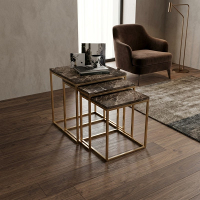 Table d'appoint en acier inoxydable Définir les tables Basses Designer Meubles de salon Ameublement