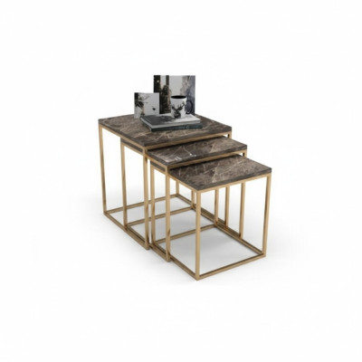 Table d'appoint en acier inoxydable Définir les tables Basses Designer Meubles de salon Ameublement