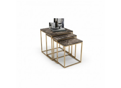 Table d'appoint en acier inoxydable Définir les tables Basses Designer Meubles de salon Ameublement