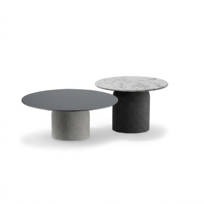 Ensemble de table basse grise de designer de luxe 2x tables Tables d'appoint rondes nouvelles