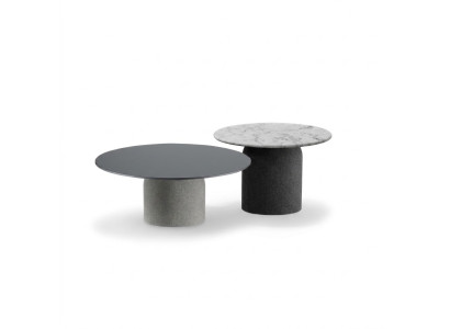 Ensemble de table basse grise de designer de luxe 2x tables Tables d'appoint rondes nouvelles