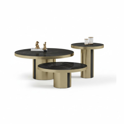 Ensemble de tables basses de luxe 3x tables rondes tables d'appoint de salon modernes nouvelles