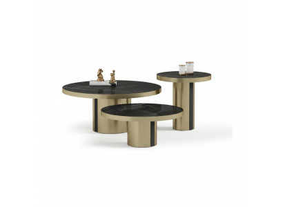 Ensemble de tables basses de luxe 3x tables rondes tables d'appoint de salon modernes nouvelles