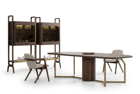 Meubles de salle à manger de luxe pour villas, ensemble table à manger complet, salle à manger, table 4x, chaises, buffet - 7 pièces.