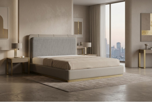 Chambre Beige Lit Bois Design Moderne 180x200 Lits Design Mobilier