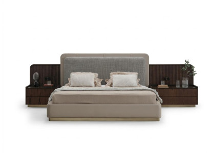 Ensemble de chambre à coucher de luxe Lit complet + 2x tables de chevet Ensemble moderne de 3 pièces.