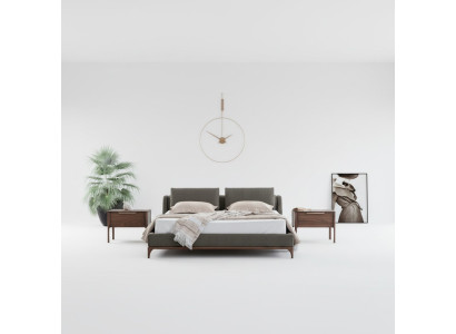 Ensemble chambre à coucher au design moderne 3 pièces lit 2x table de chevet 180x200