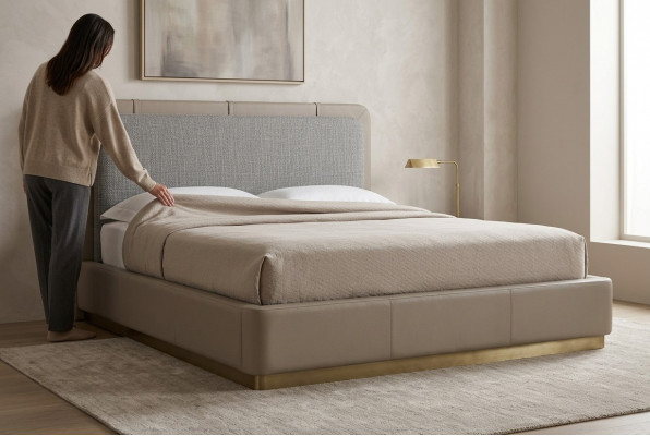 Lit design moderne de luxe Élégant Lits Chambre à coucher 180x200 Meubles Tissu