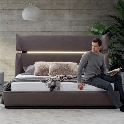 Chambre Luxe Lit Moderne Élégant Lit Moderne gris 180x200