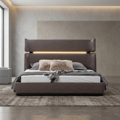 Chambre Luxe Lit Moderne Élégant Lit Moderne gris 180x200