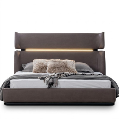 Chambre Luxe Lit Moderne Élégant Lit Moderne gris 180x200
