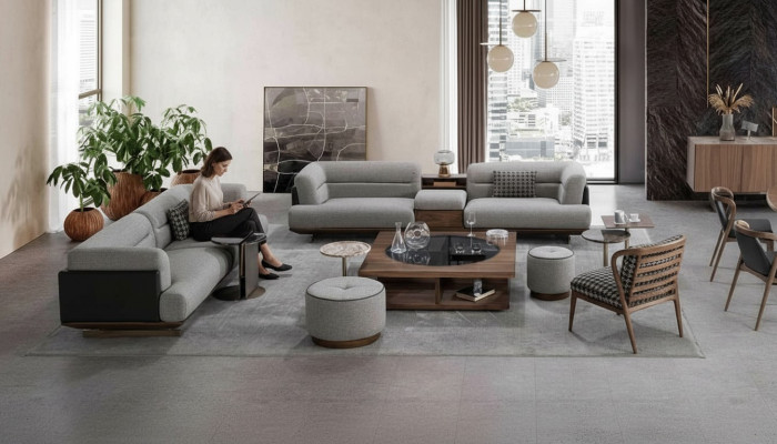 Ensemble de salon de luxe Canapé avec fauteuil Ensemble de canapés design moderne 6 pièces