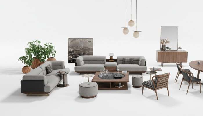 Ensemble de salon de luxe Canapé avec fauteuil Ensemble de canapés design moderne 6 pièces