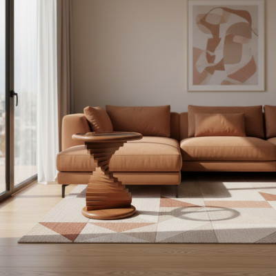 Table d'appoint chic pour salon au design moderne en bois.