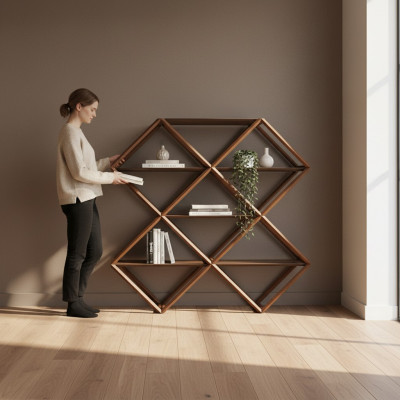 Étagère à livres classique en bois étagères armoire Mobilier de bureau Design Ameublement