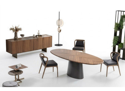 Luxus Esszimmer Set Esstisch mit modernem Design 6x Stühle mit 2x Couchtischen