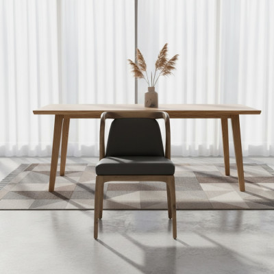 Chaise de luxe pour salle à manger Fauteuil Rembourrage en bois Chaises en bois Meubles en bois massif
