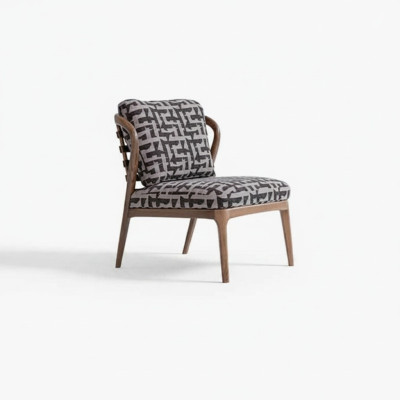 Fauteuil de salon design moderne de luxe en gris canapé une place en tissu pour salon