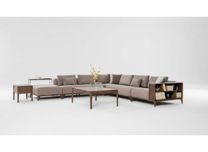 Ensemble salon de luxe 2 pièces canapé d'angle en forme de L avec table basse design moderne