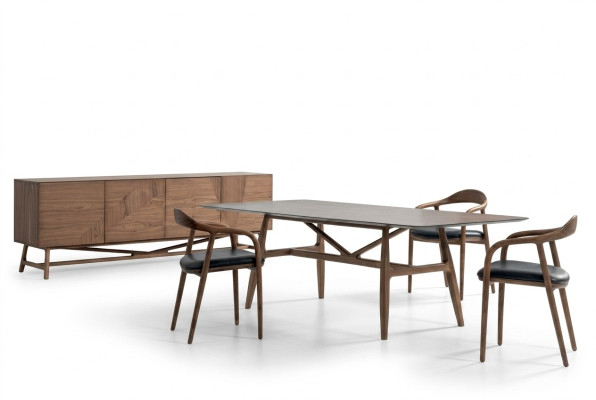 Ensemble de salle à manger moderne de 6 pièces table 4x chaises avec buffet groupe de salle à manger