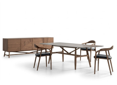 Ensemble de salle à manger moderne de 6 pièces table 4x chaises avec buffet groupe de salle à manger