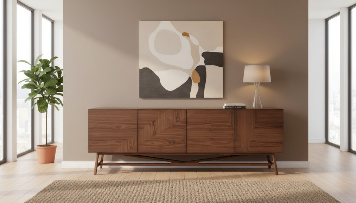 Buffet de salle à manger moderne de design de luxe en bois Commode Buffet de rangement