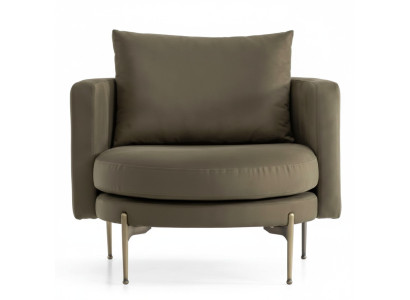 Fauteuil pour Salon Design Moderne en Bois avec Textile Rond Lounge Club