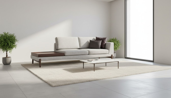 Canapé de salon de luxe Design moderne en bois avec Textile Lounge Club Sofa Big