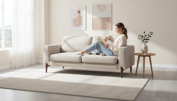Salon de luxe Canapé Design moderne en bois avec Textiles Canapé Sofas